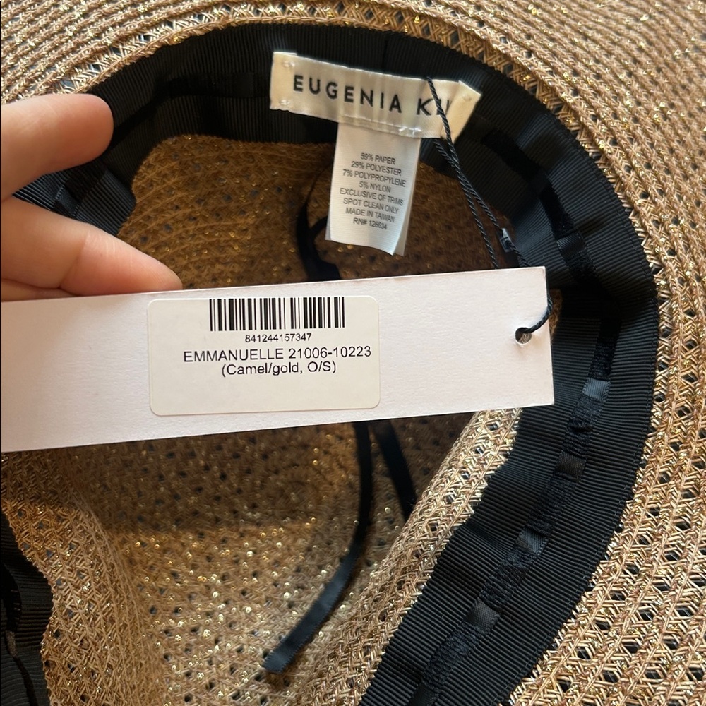 NWT  Eugenia Kim Emmanuelle camel gold hat - Picture 4 of 7